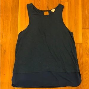 J. Crew sleeves blue tunic with faux hem